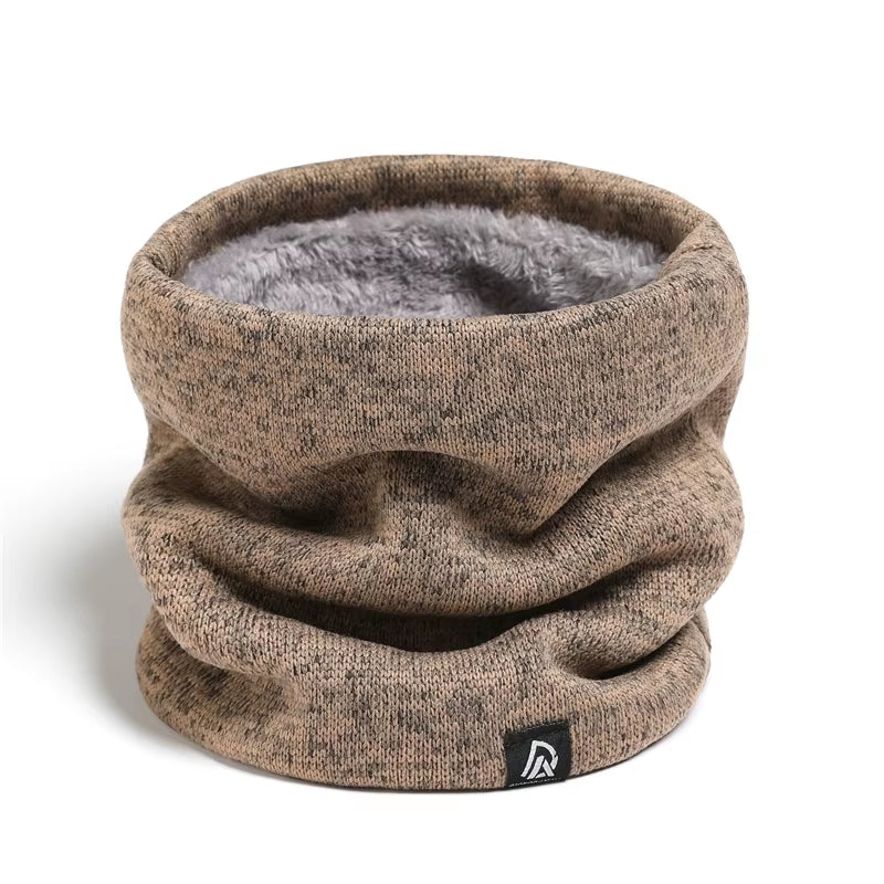 Unisex Solid Cashmere like Plush Winter Ring Scarf Women Men Knitted Full Face Mask Snood Neck Scarves Bufanda Thick Muffler New