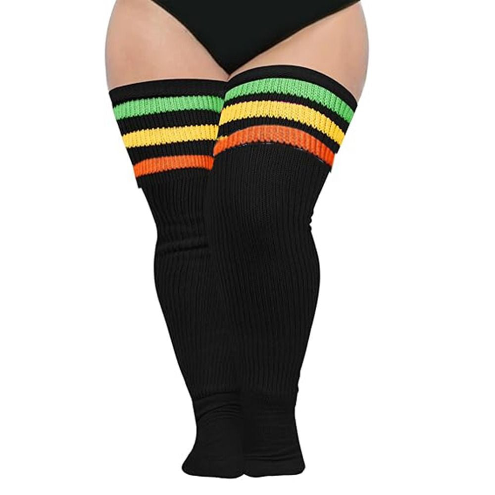 1Pair plus Size Thigh High Socks over the Knee Stockings Elastic Leg Warmer