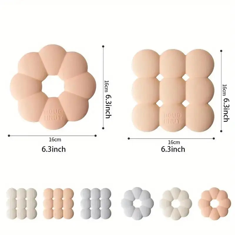 Multi-Purpose Pot Mat Heat Resistant Coaster Donuts Shape Silicone Coaster Set Heat Insulation Mat for Dining Table for Hot