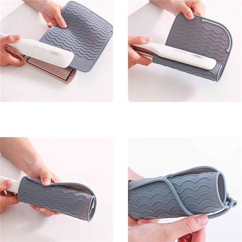 Portable Silicone Heat Resistant Mat Hair Straightener Curler Insulation Pad Non-Slip anti Heat Mat Hair Styling Tool for Travel