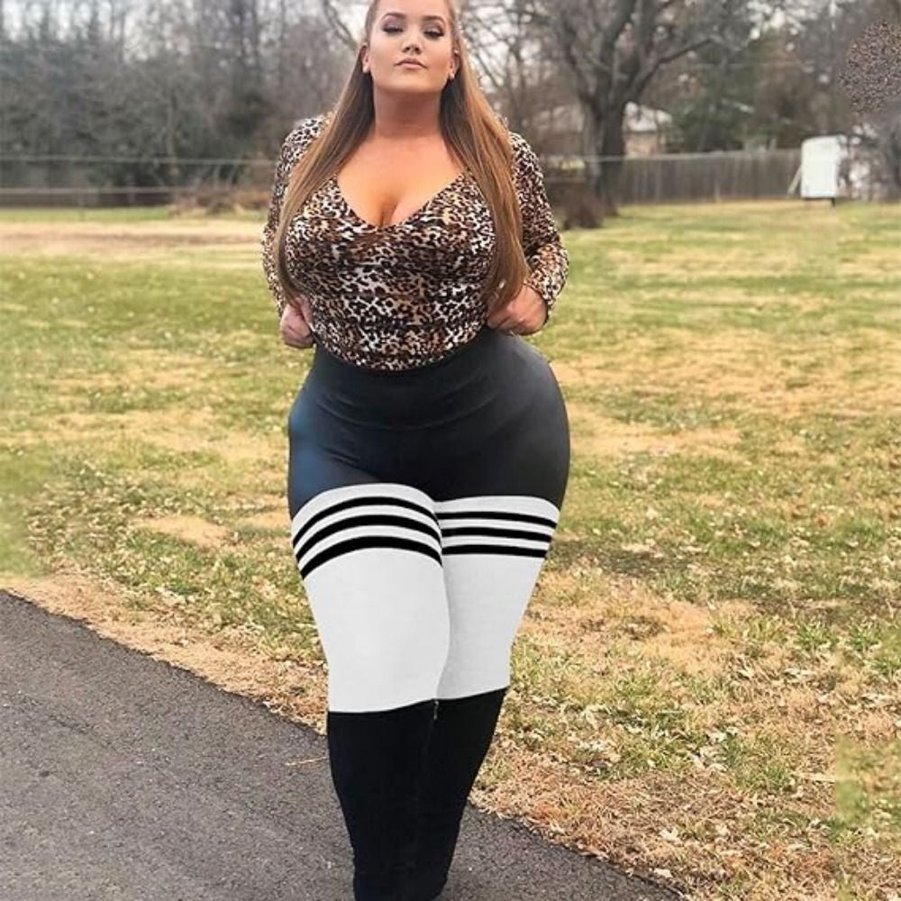 1Pair plus Size Thigh High Socks over the Knee Stockings Elastic Leg Warmer
