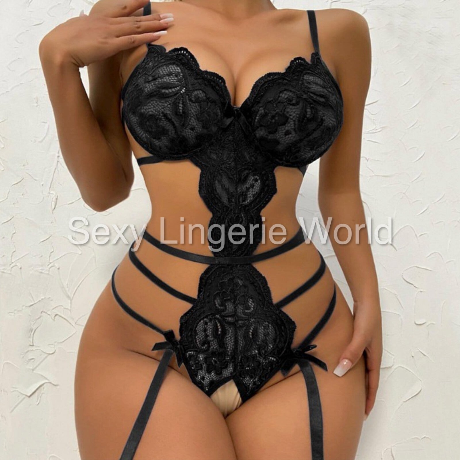 Lace Body Lingerie Crotchless Bodysuit Teddy Sexy Underwear Leotard Spicy Outfit