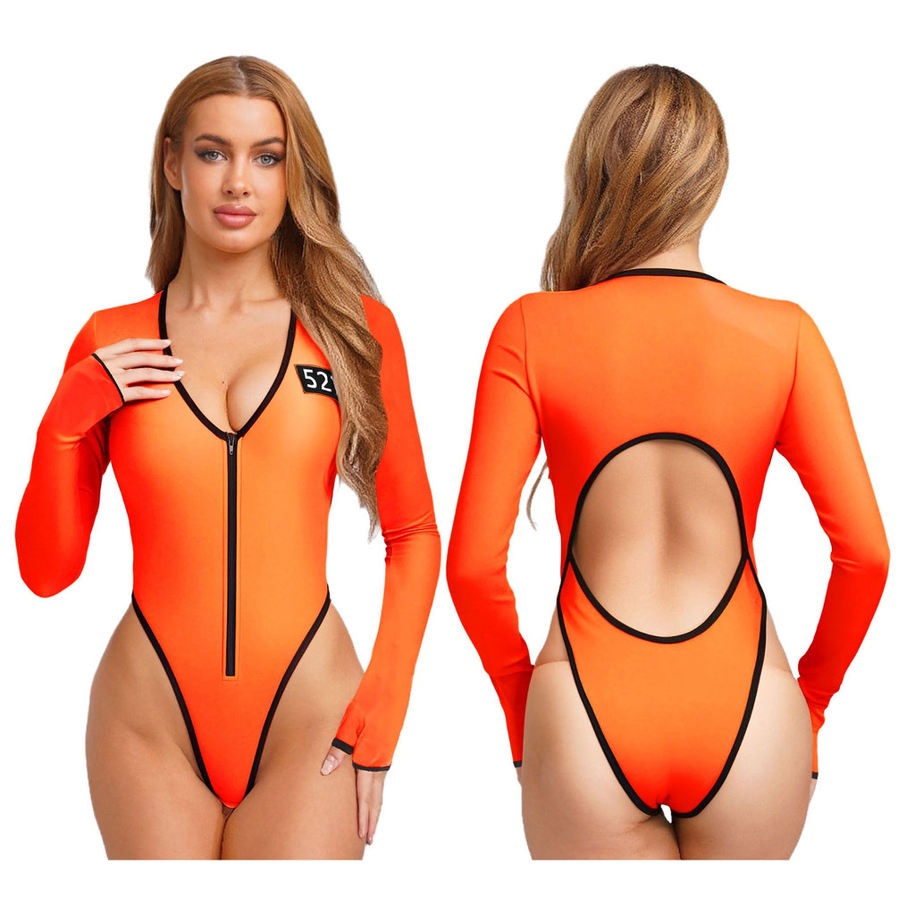 UK Women'S Prisoner Costumes Convict Dress Prison Halloween Cosplay Jail Uniform