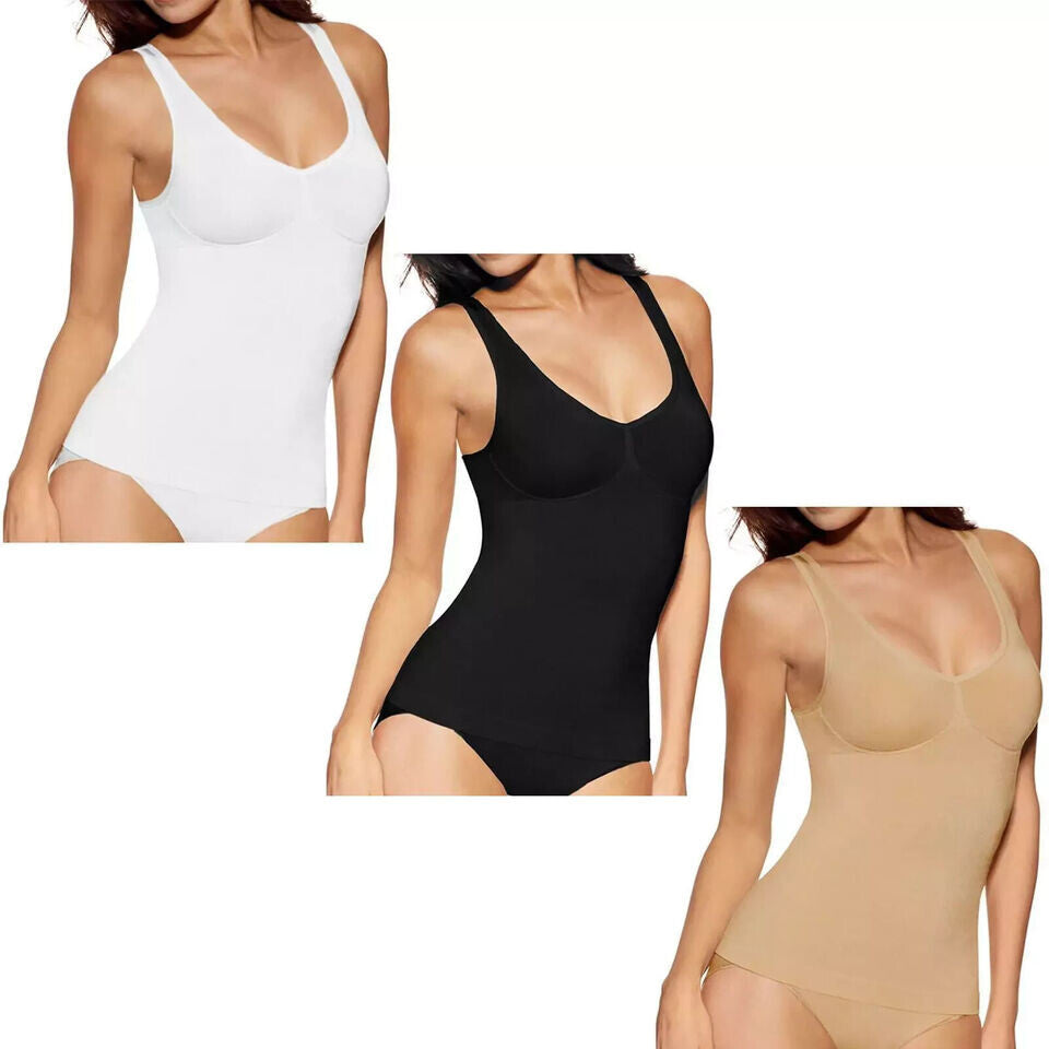 1 or 2X SEAMLESS FIRM TUMMY CONTROL BODYSHAPER SLIMMING TRAINING VEST TOP CAMI