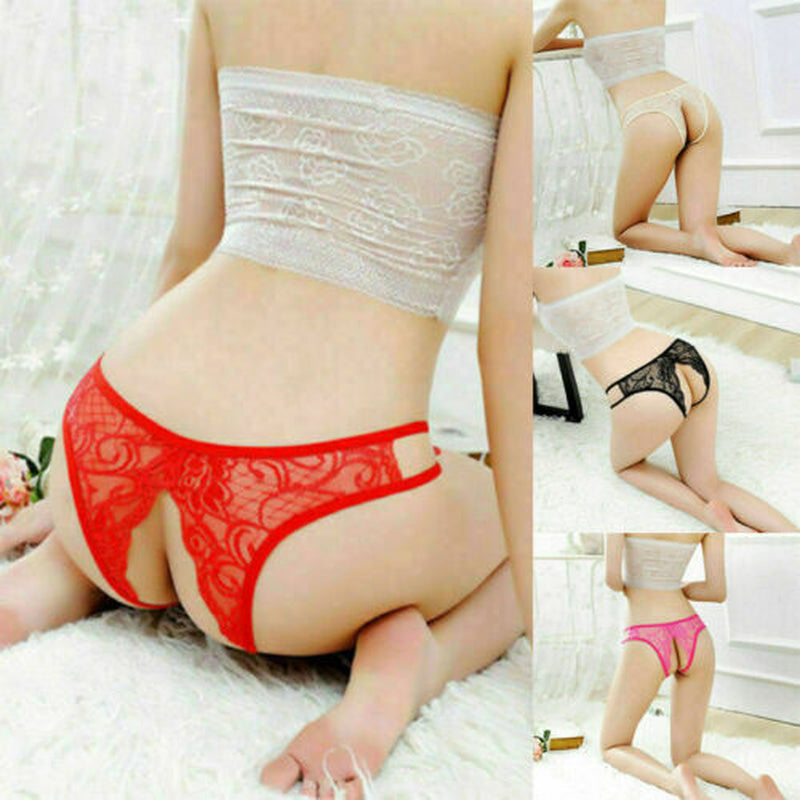 Floral Briefs Underwear Lingerie G-String Panties Thongs Lace Women'S Crotchles