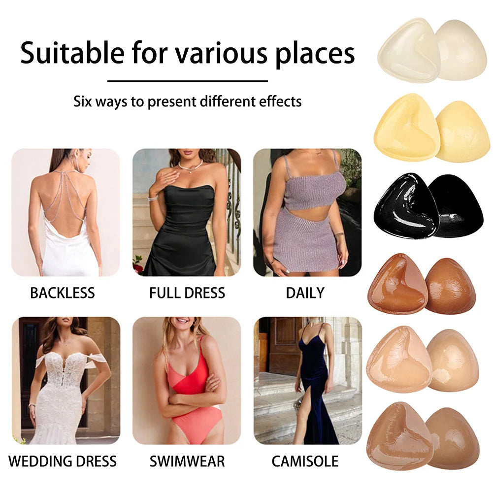 Double-Sided Stickys Bra Inserts Comfort Soft Full Coverage Bra Pads Inserts Instants Lift Reusable Breast Push up Pads
