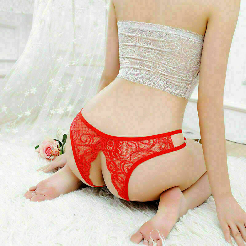 Floral Briefs Underwear Lingerie G-String Panties Thongs Lace Women'S Crotchles