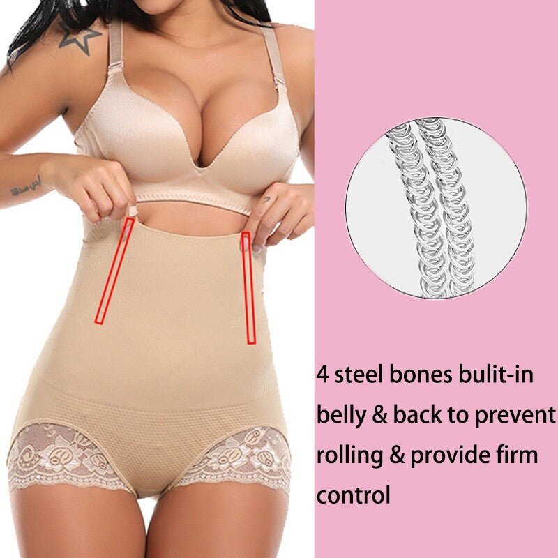 Women High Waist Butt Lifter Tummy Control Thong Pants Body Shaper Underwear