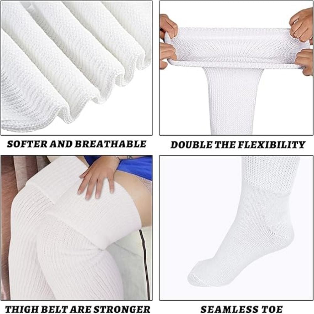1Pair plus Size Thigh High Socks over the Knee Stockings Elastic Leg Warmer
