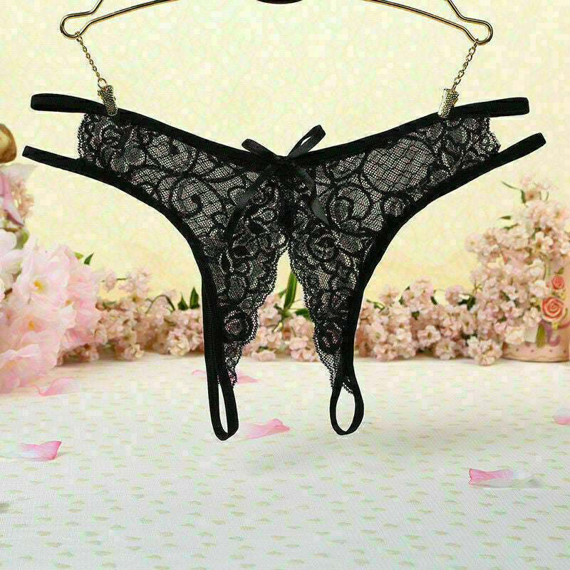 Floral Briefs Underwear Lingerie G-String Panties Thongs Lace Women'S Crotchles