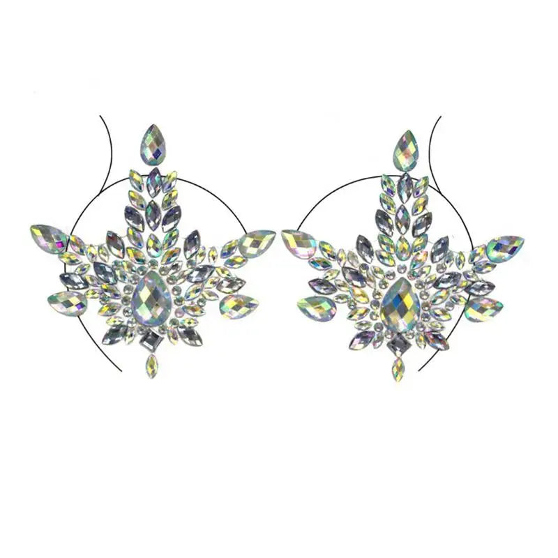 Nipple Cover Crystal Bra Stickers Adhesive Bra Breast Petal Pasties Breathable Bra Accessories Bra Pad Stickers Tattoo Sticker