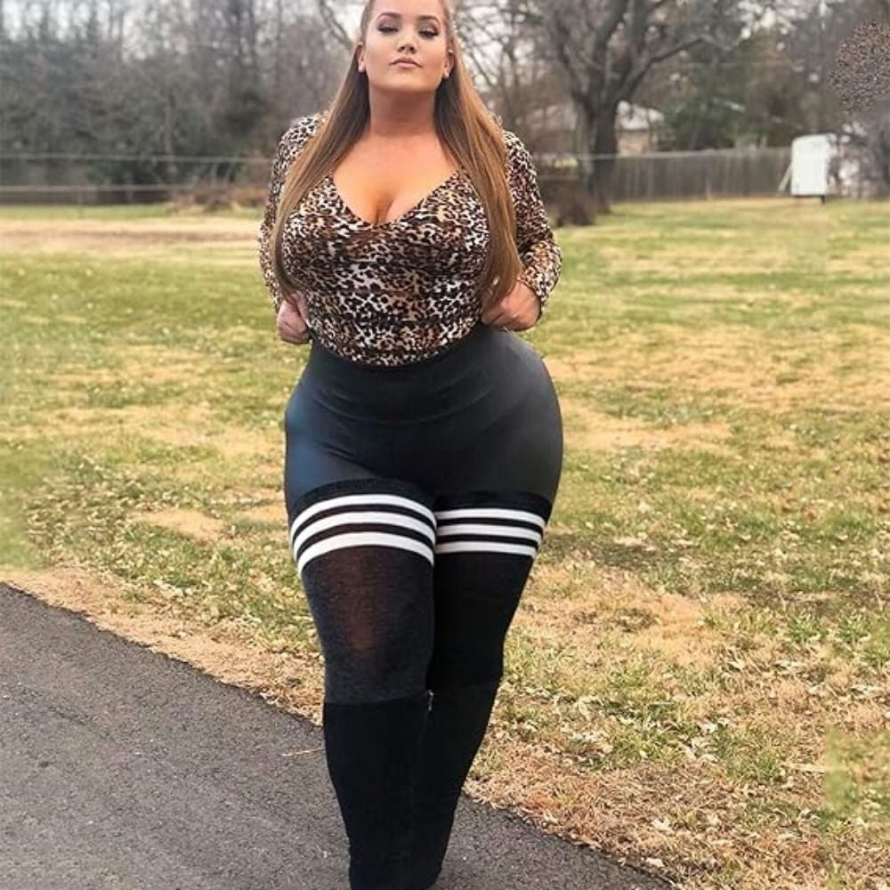 1Pair plus Size Thigh High Socks over the Knee Stockings Elastic Leg Warmer