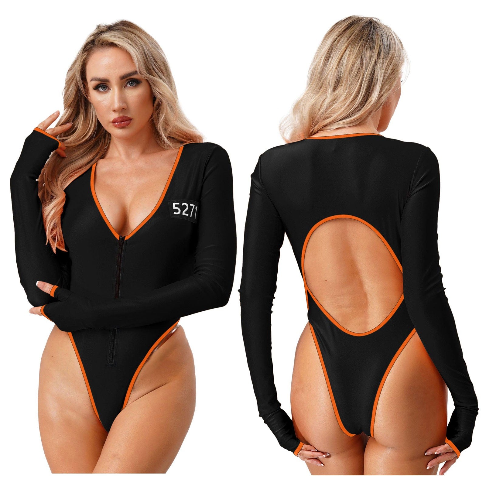 UK Women'S Prisoner Costumes Convict Dress Prison Halloween Cosplay Jail Uniform