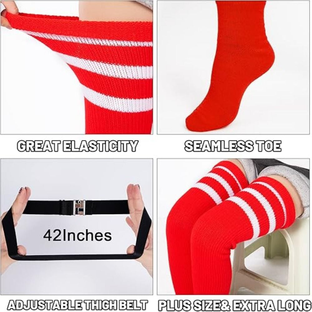 1Pair plus Size Thigh High Socks over the Knee Stockings Elastic Leg Warmer