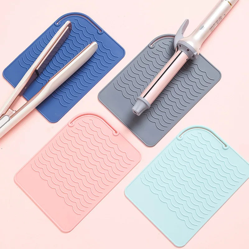 Portable Silicone Heat Resistant Mat Hair Straightener Curler Insulation Pad Non-Slip anti Heat Mat Hair Styling Tool for Travel