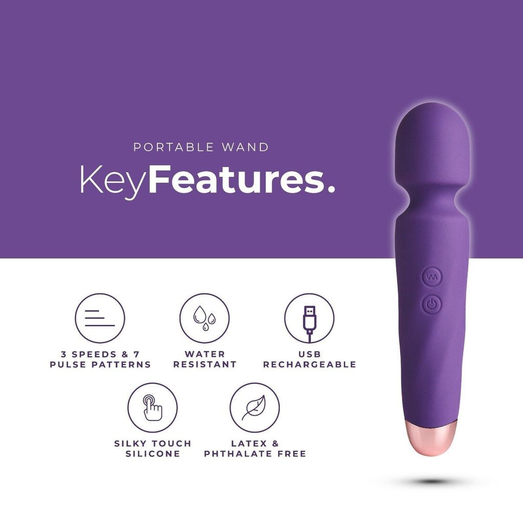 Rock Me Rechargeable Silicone Massage Wand Purple
