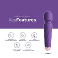 Rock Me Rechargeable Silicone Massage Wand Purple