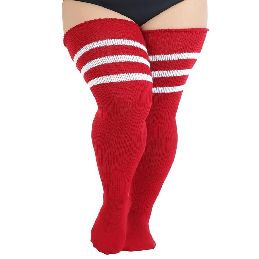 1Pair plus Size Thigh High Socks over the Knee Stockings Elastic Leg Warmer