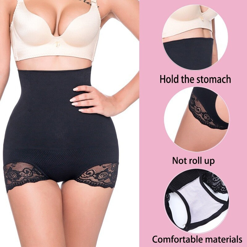 Women High Waist Butt Lifter Tummy Control Thong Pants Body Shaper Underwear