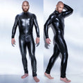 Men'S Wetlook Faux Leather One Piece Skin Bodysuit 2020 Sexy Open Crotch Tights Catsuit Zentai Suit Male Fetish Costume Clubwear