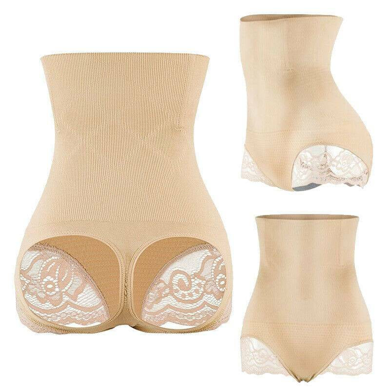 Women High Waist Butt Lifter Tummy Control Thong Pants Body Shaper Underwear