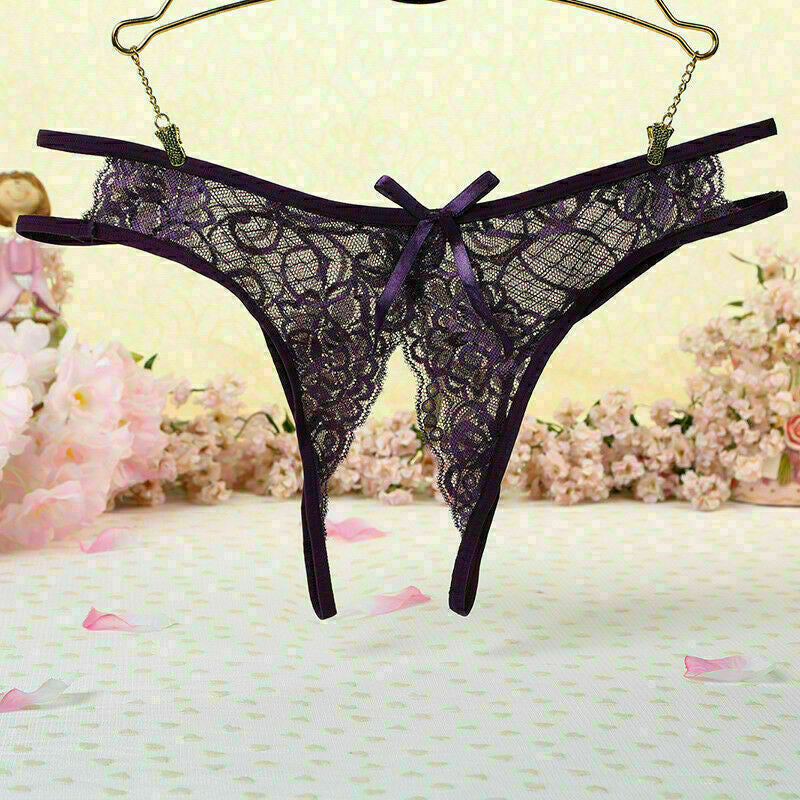 Floral Briefs Underwear Lingerie G-String Panties Thongs Lace Women'S Crotchles