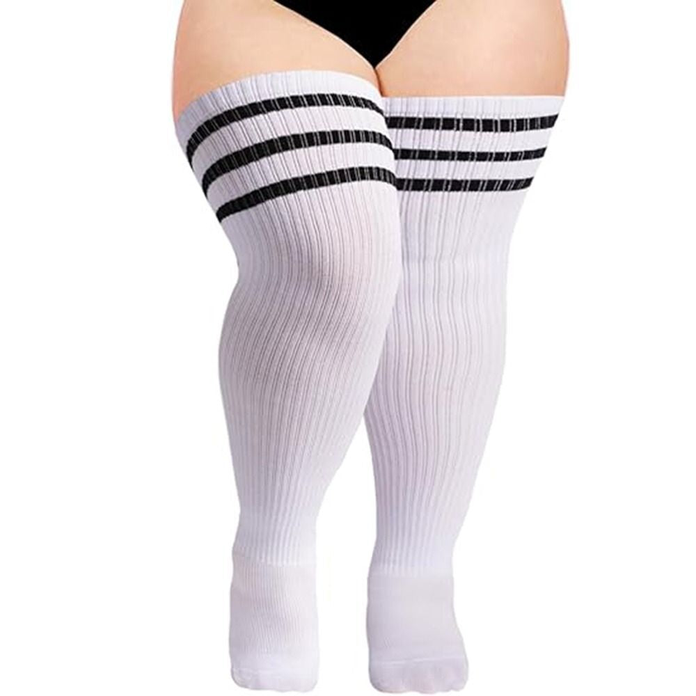 1Pair plus Size Thigh High Socks over the Knee Stockings Elastic Leg Warmer