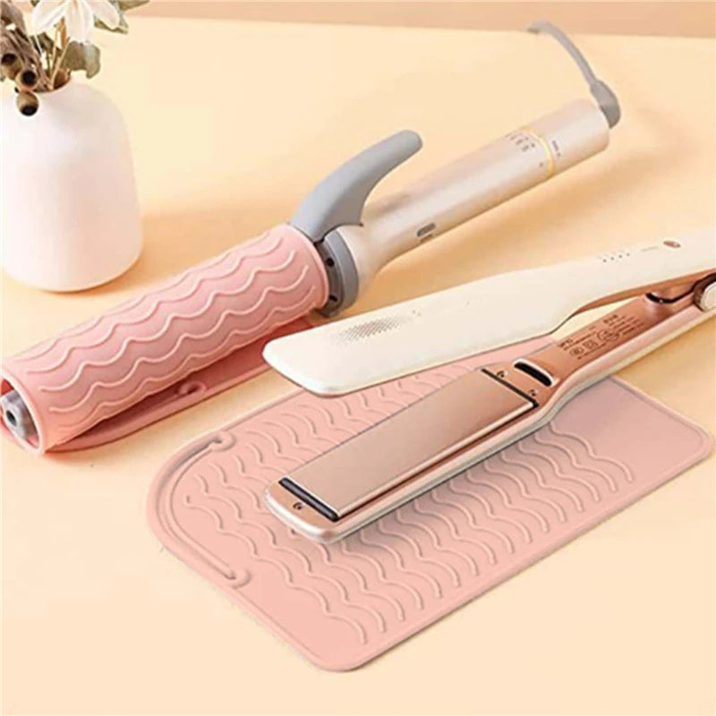 Portable Silicone Heat Resistant Mat Hair Straightener Curler Insulation Pad Non-Slip anti Heat Mat Hair Styling Tool for Travel