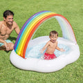 Kids Rainbow Spray Pool Garden Sprinkler Swimming Paddling Pool Canopy Sun Shade
