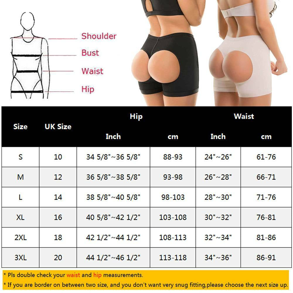 Women High Waist Butt Lifter Tummy Control Thong Pants Body Shaper Underwear