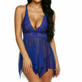 Womens Lace Sexy Lingerie Babydoll Nightdress Thong G-String Underwear Sleepwear