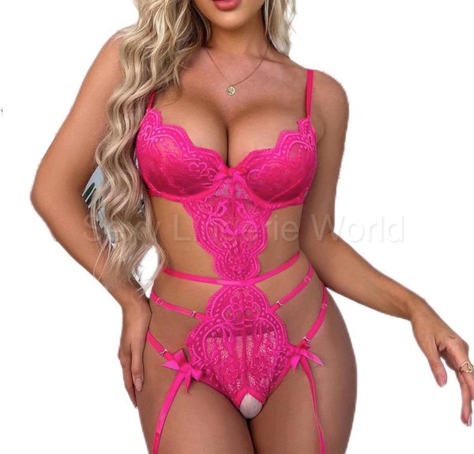 Lace Body Lingerie Crotchless Bodysuit Teddy Sexy Underwear Leotard Spicy Outfit